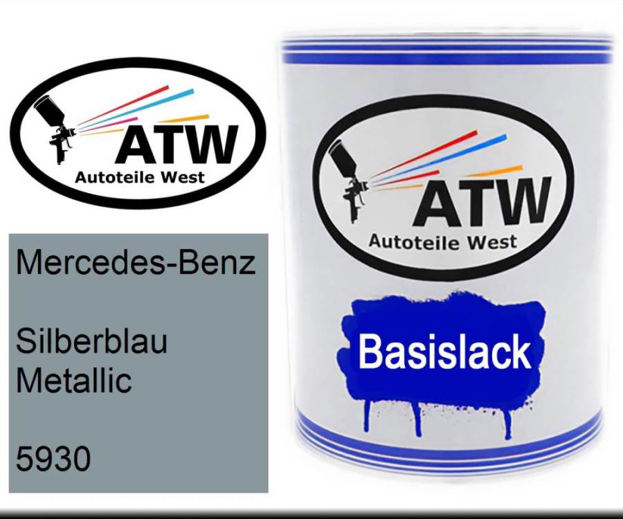 Mercedes-Benz, Silberblau Metallic, 5930: 1L Lackdose, von ATW Autoteile West.